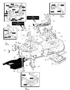 Deck Assembly (Part 2) Diagram and Parts List for 42581X58A 2001 Briggs and Stratton Lawn Tractor